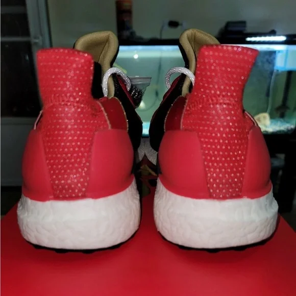 Pharrell x adidas Solar Hu Glide Chinese New Year Sneakers Red Black Size 9 - Picture 3 of 6